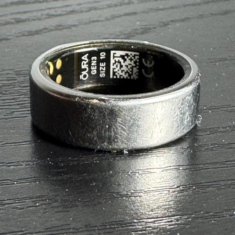 Oura Ring Gen 3 Horizon Silver Size 10 Activity Sleep Tracker Smart Charger